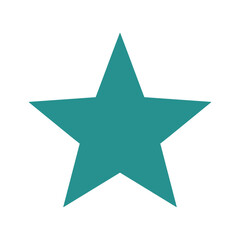 Obraz premium Simple teal star icon on white background