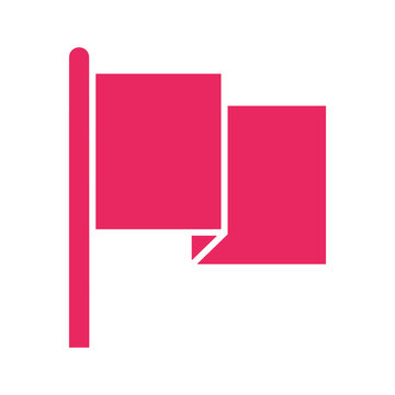 Simple pink flag icon design