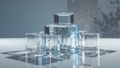 composition with glass cubes