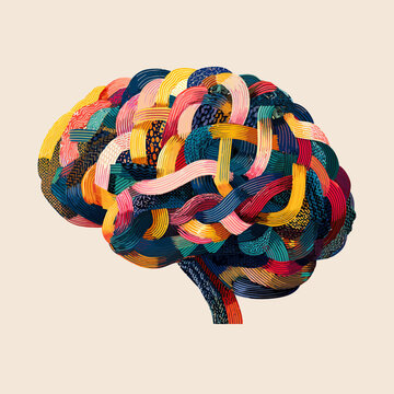 Stylized Colorful Brain Concept Art Illustration