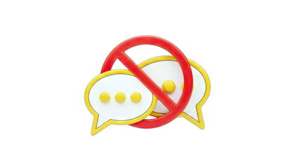 No Chat Symbol - Prohibition of Communication Concept