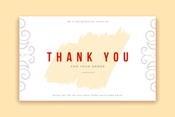 stylish thank you for order message card design
