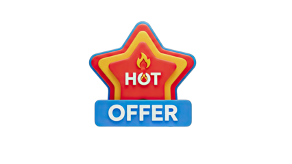 Hot Offer Star Badge on White Background