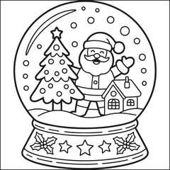 Christmas bold and easy black and white coloring pages