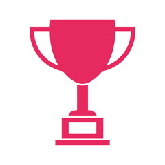 Pink trophy icon representing achievement and success