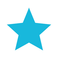 Fototapeta premium Simple blue star icon on white background
