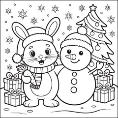 Christmas bold and easy black and white coloring pages