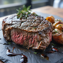 Juicy Grilled Steak with Herbs and Spices