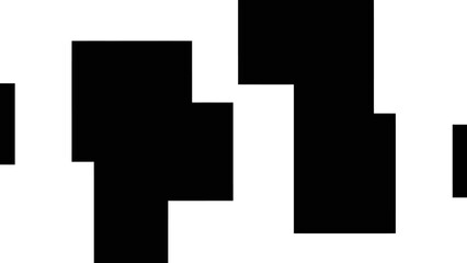 Obraz premium Four Panel Abstract Black Geometric Vector with Minimal Rule-Based Design