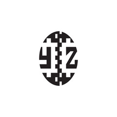 YZ Alphabet Bold Unique Design Monogram Initial Alphabet Pixel Logo Concept