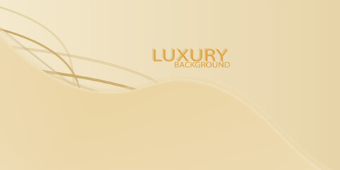 Cream background with elegant golden lines, use for template or cover. Elegant premium cream background. vector illustration