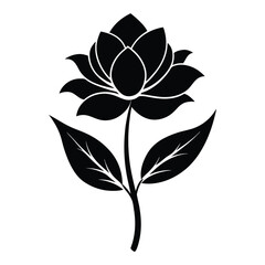 vector black and white flower