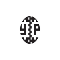 YP Alphabet Bold Unique Design Monogram Initial Alphabet Pixel Logo Concept