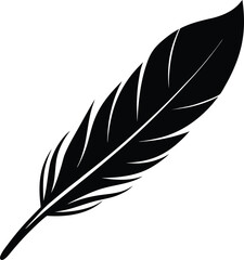 Obraz premium Elegant Black Feather Silhouette Vector Icon