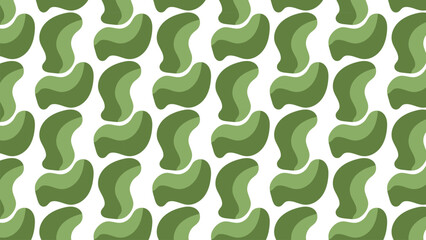 Abstract Green Organic Shapes Seamless Pattern Background
