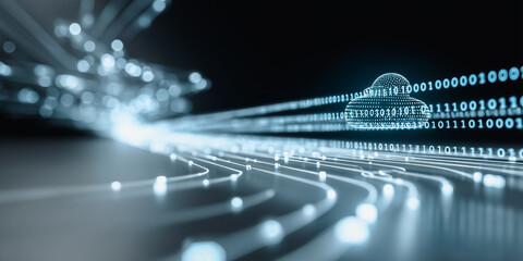 Digitized cloud computing symbolizing the digital transformation