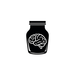 Preserved Brain in Glass Jar Silhouette