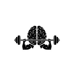 Brain Lifting Weights Mental Strength Icon