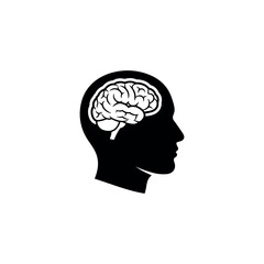 Mind Inside Head Profile Vector Icon