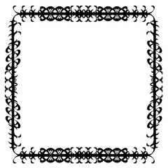 Vintage decorative vector frame in Gothic style - elegant black vector frame on white background, svg,  middle ages, hallowen, Christmas.