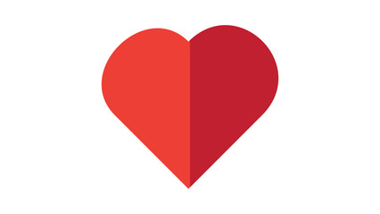 Obraz premium Red Heart Isolated on White Background for Love and Valentine Design