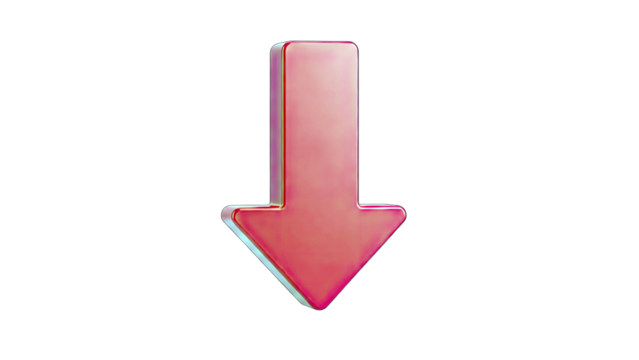 Red Arrow Pointing Down on White Background - Powered by Adobe