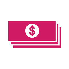 Fototapeta premium Dollar bill stack icon