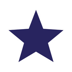 Obraz premium Dark blue star shape on white background