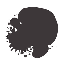Minimalist black silhouette splash effect white