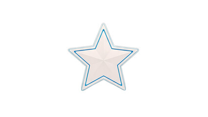 Obraz premium Star Icon with Blue Outline on White Background