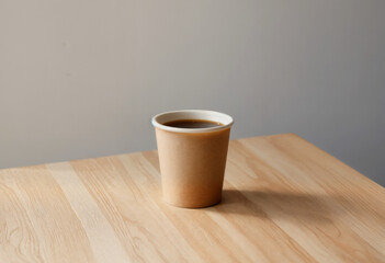 coffee cup on wooden table