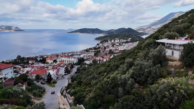  Aerial view of Kas town in Turkey