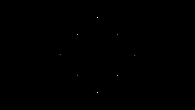 Explosive circle firework animation featuring fast line blasts, glowing ellipse bursts, shiny sparks and stylish motion graphics effects on solid black screen background in 4K.