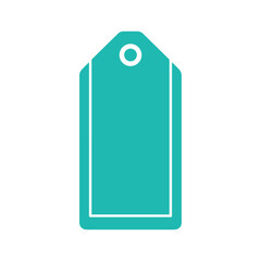 Simple teal price tag icon on white background