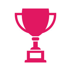 Pink trophy icon representing achievement and success