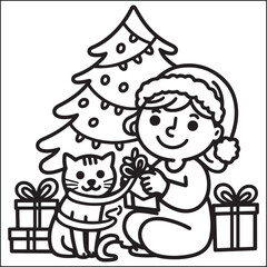 Cozy girls season black and white coloring pages