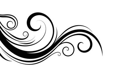 Ornate black and white abstract floral design featuring vintage vector swirls and silhouette leaf elements for a stylish nature pattern decoration