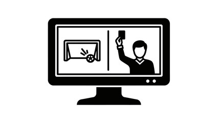 LCD monitor with mouse and blank screen on an office desktop for business communication technology