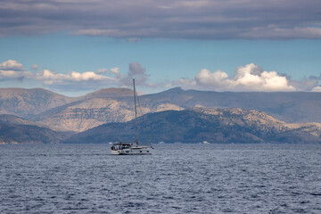 Albanian mountains from Ionian sea, Greece