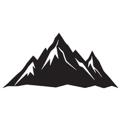 A striking black and white illustration of jagged mountain peaks