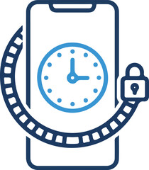 Screen Time Limit and App Usage Control Flat Vector Icon