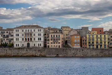 Ionian sea and capital Kerkyra, Corfu, Greece