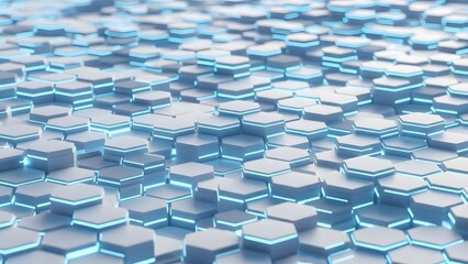 Fototapeta premium Abstract geometric background of glowing hexagons