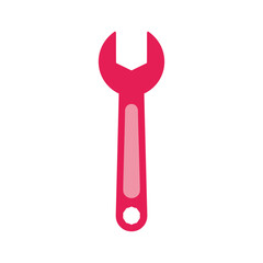 Red spanner icon on white background