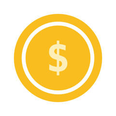 Dollar coin icon representing currency and finance