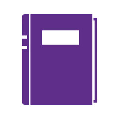 Purple book icon with blank cover