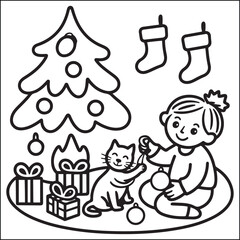 Cozy girls season black and white coloring pages