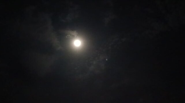 moonlight and clouds in a cloudy sky