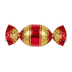 Isolated Realistic Chinese Angpao Envelope Wrapped with Gold Paper Band