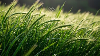 Obraz premium Golden wheat field in morning light